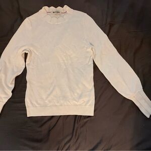 Boden Cream Scalloped Jumper